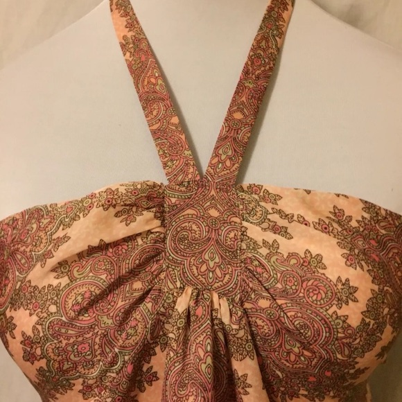 NWOT Small Ann Taylor Loft peach halter blouse - Picture 8 of 8